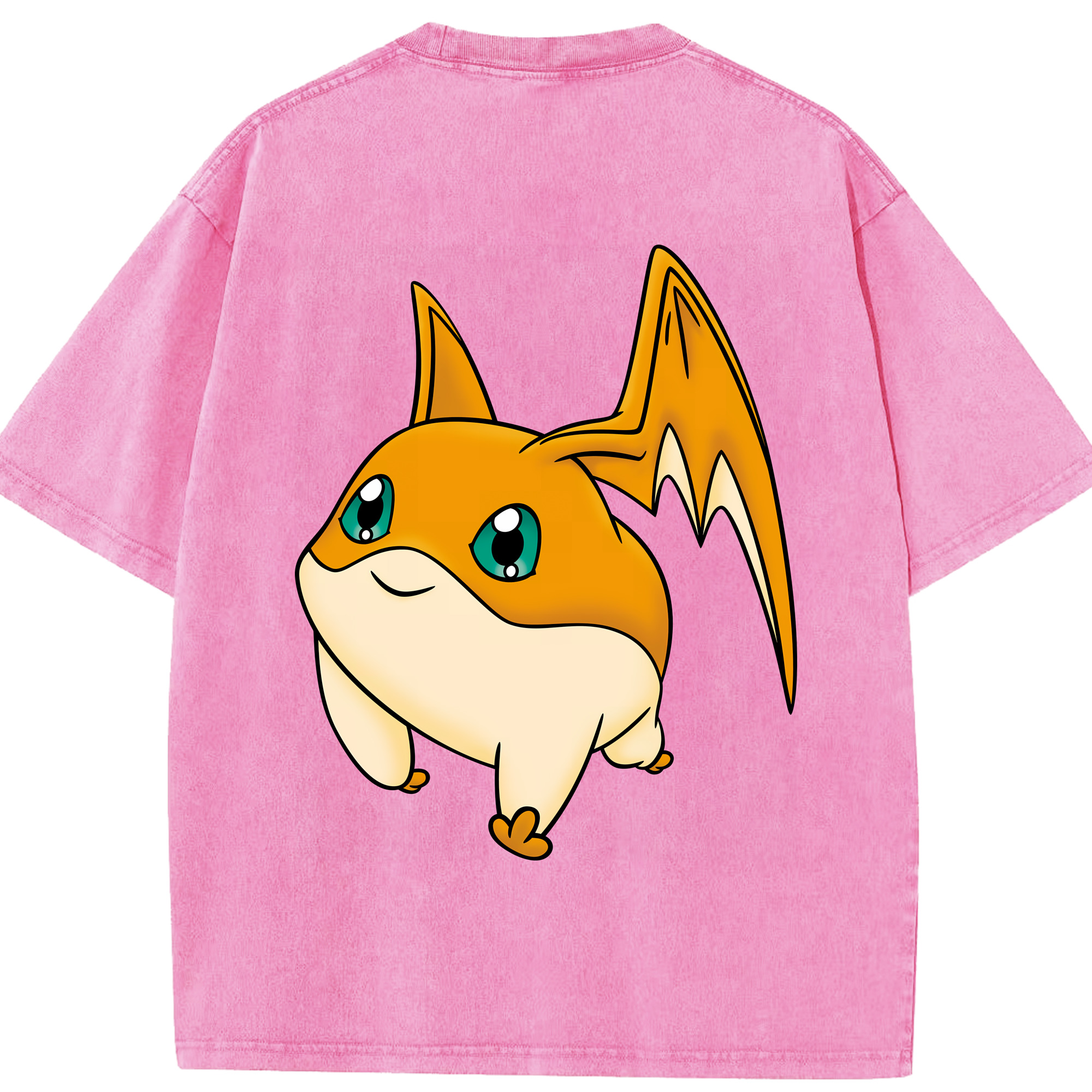 （画像用） Digimon デジタルモンスター/デジモン 綿100% ヴィンテージ風 半袖Tシャツ（背面プリント）